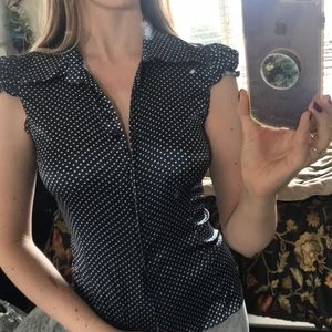 Cute Button Up with Collar and Puffy Shoulders